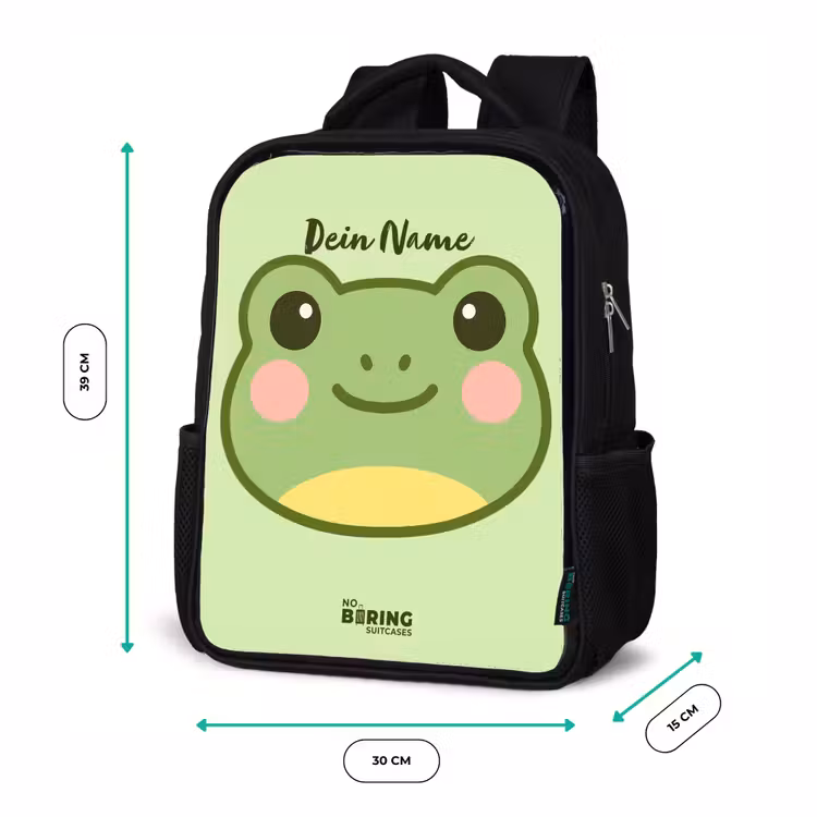 Kawai - Kikker - Groen Rugzak - Zwart middel -productfoto_formaten