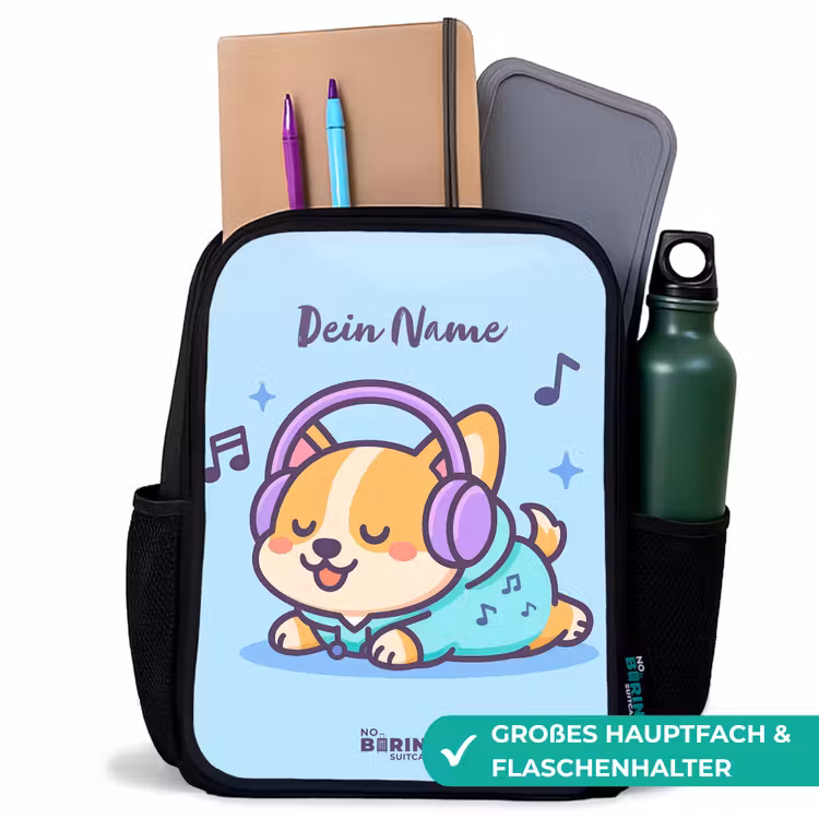 Kawai - Hond - Muziek Rugzak - Zwart middel -inhoud_DE