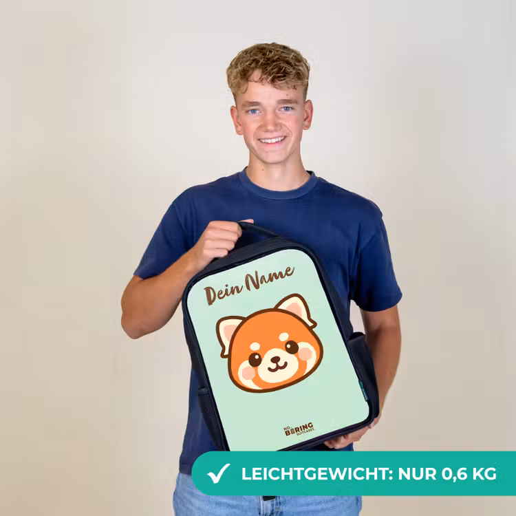 Kawai - Rode panda - Groen Rugzak - Zwart middel -sfeer7_DE