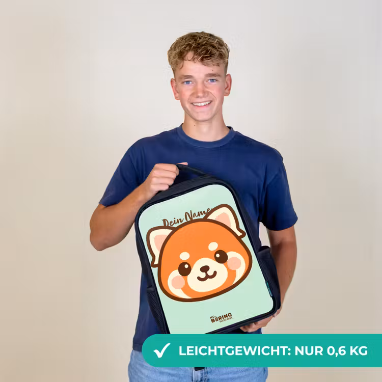 Kawai - Rode panda - Groen Rugzak - Zwart middel -sfeer7_DE