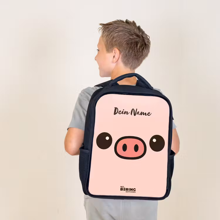 Kawai - Varken - Roze Rugzak - Zwart middel -sfeer2