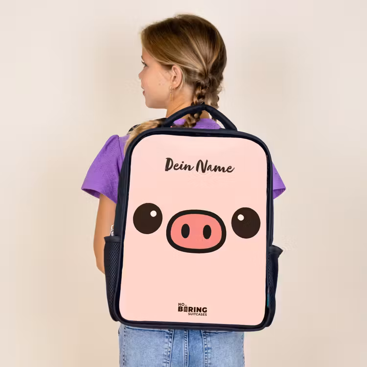 Kawai - Varken - Roze Rugzak - Zwart middel -sfeer5
