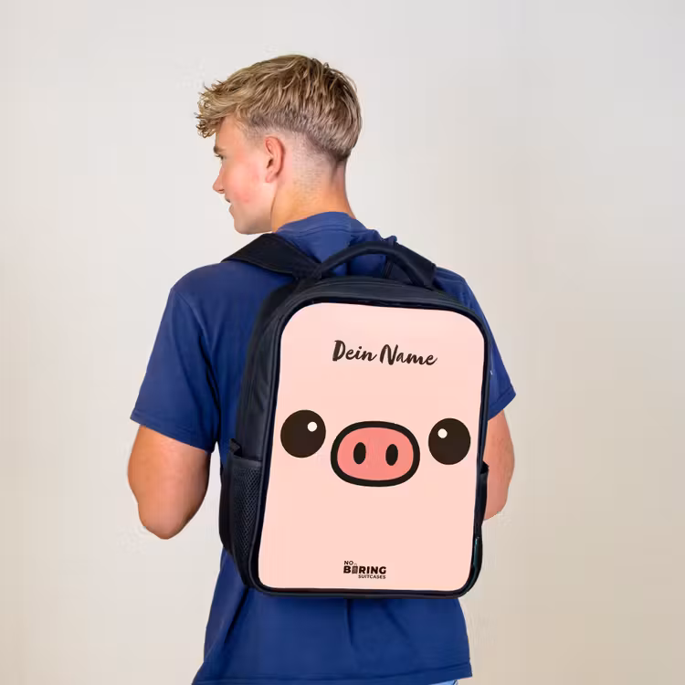 Kawai - Varken - Roze Rugzak - Zwart middel -sfeer8
