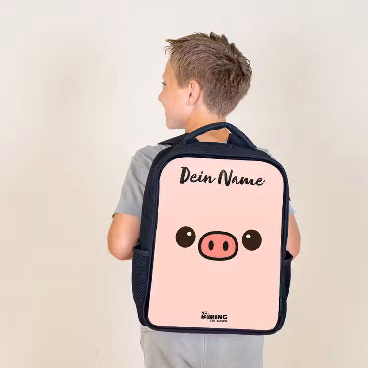 Kawai - Varken - Roze Rugzak - Zwart middel -sfeer2