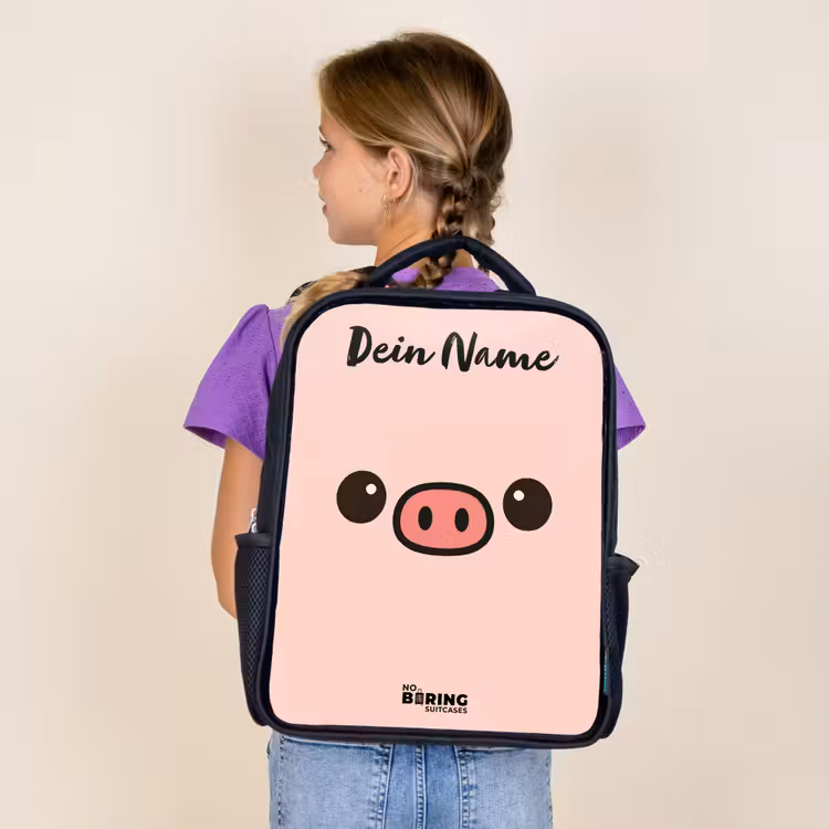 Kawai - Varken - Roze Rugzak - Zwart middel -sfeer5