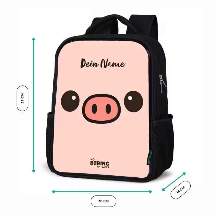 Kawai - Varken - Roze Rugzak - Zwart middel -productfoto_formaten