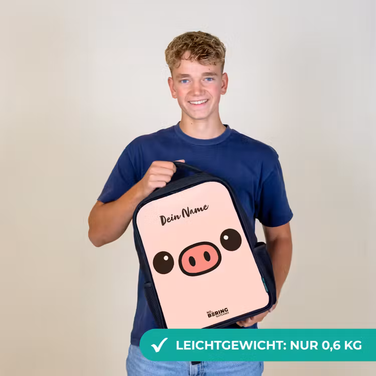 Kawai - Varken - Roze Rugzak - Zwart middel -sfeer7_DE