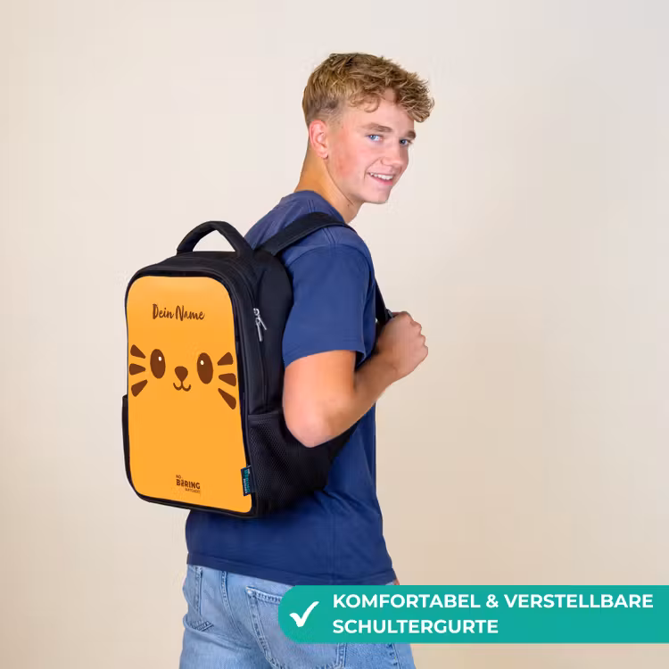 Kawai - Tijger - Oranje Rugzak - Zwart middel -sfeer9_DE