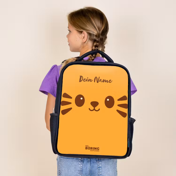 Kawai - Tijger - Oranje Rugzak - Zwart middel -sfeer5