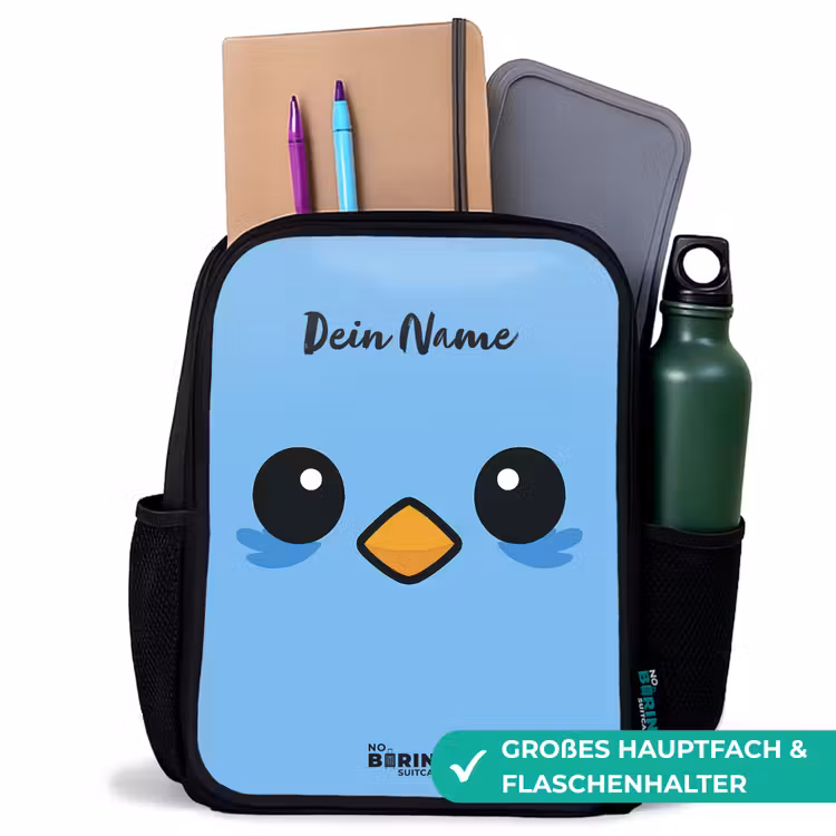 Kawai - Vogel - Blauw Rugzak - Zwart middel -inhoud_DE