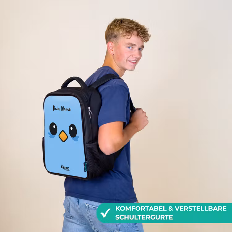 Kawai - Vogel - Blauw Rugzak - Zwart middel -sfeer9_DE