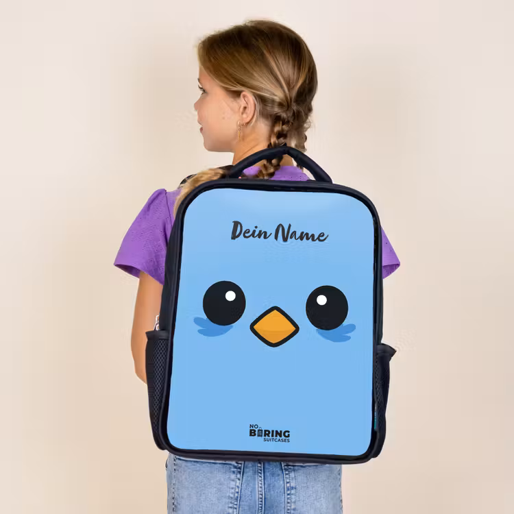 Kawai - Vogel - Blauw Rugzak - Zwart middel -sfeer5