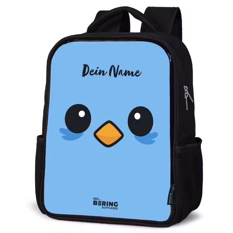 Kawai - Vogel - Blauw Rugzak - Zwart middel -schuin
