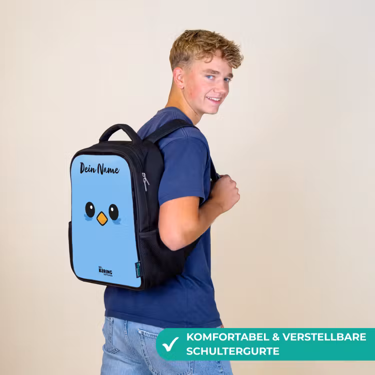 Kawai - Vogel - Blauw Rugzak - Zwart middel -sfeer9_DE
