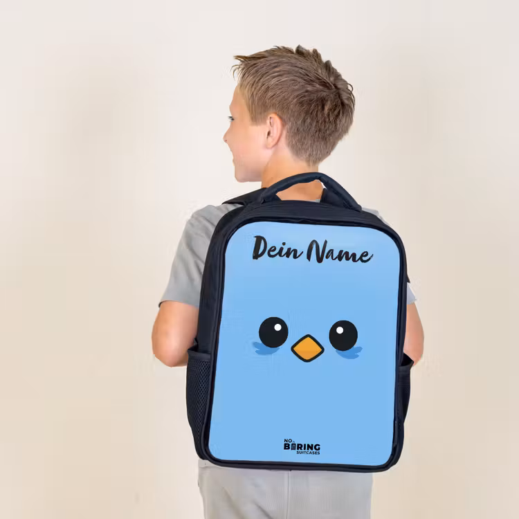 Kawai - Vogel - Blauw Rugzak - Zwart middel -sfeer2