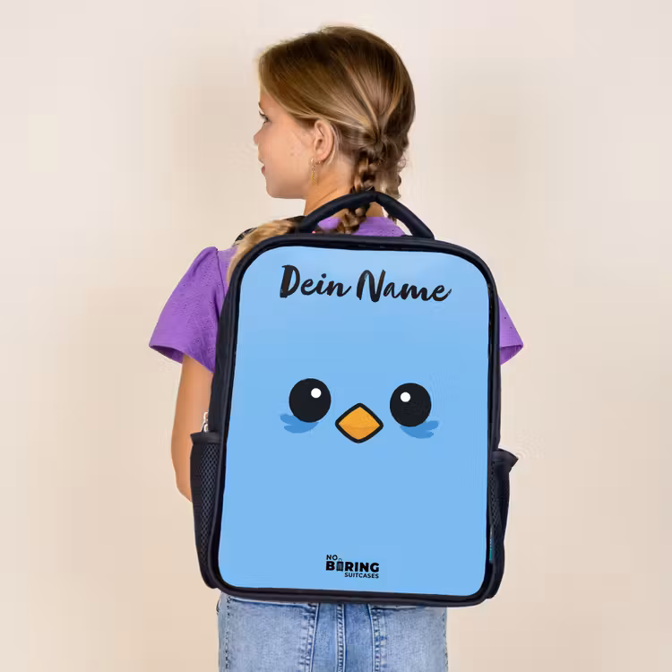 Kawai - Vogel - Blauw Rugzak - Zwart middel -sfeer5