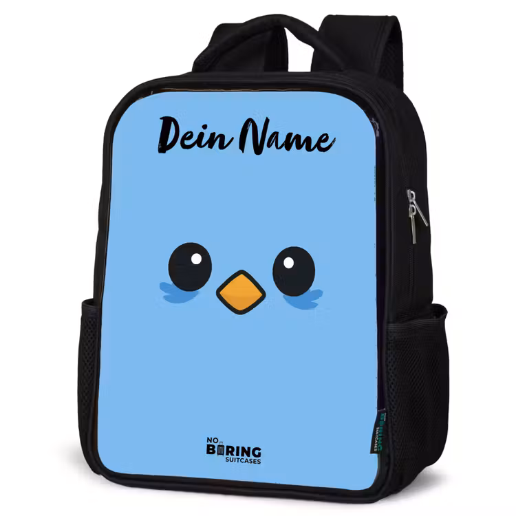 Kawai - Vogel - Blauw Rugzak - Zwart middel -schuin