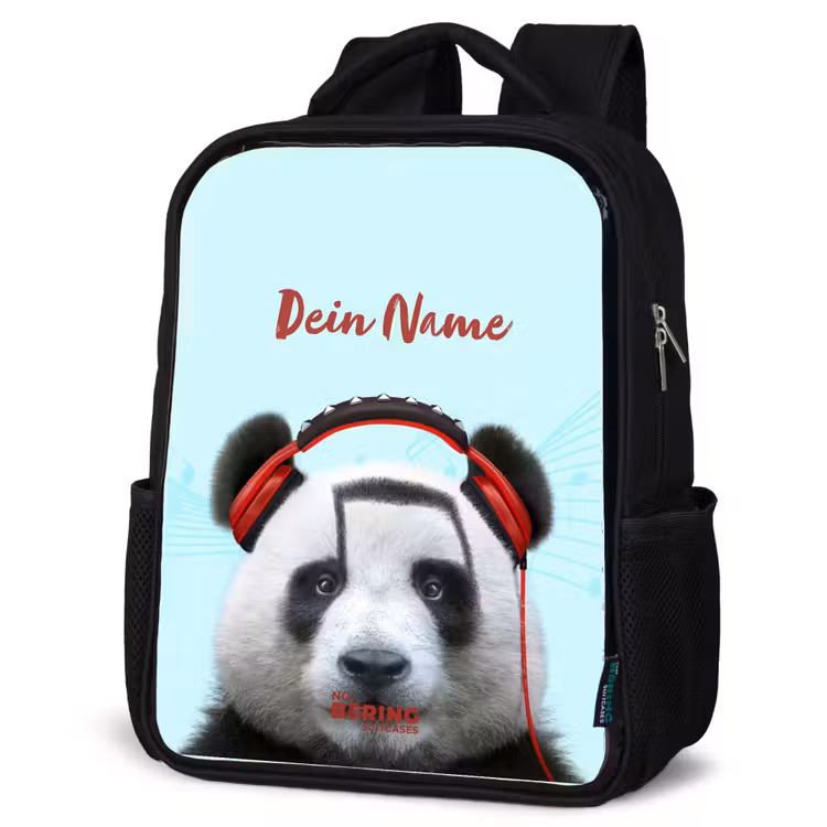 Kees de Panda Rugzak - Zwart middel -schuin