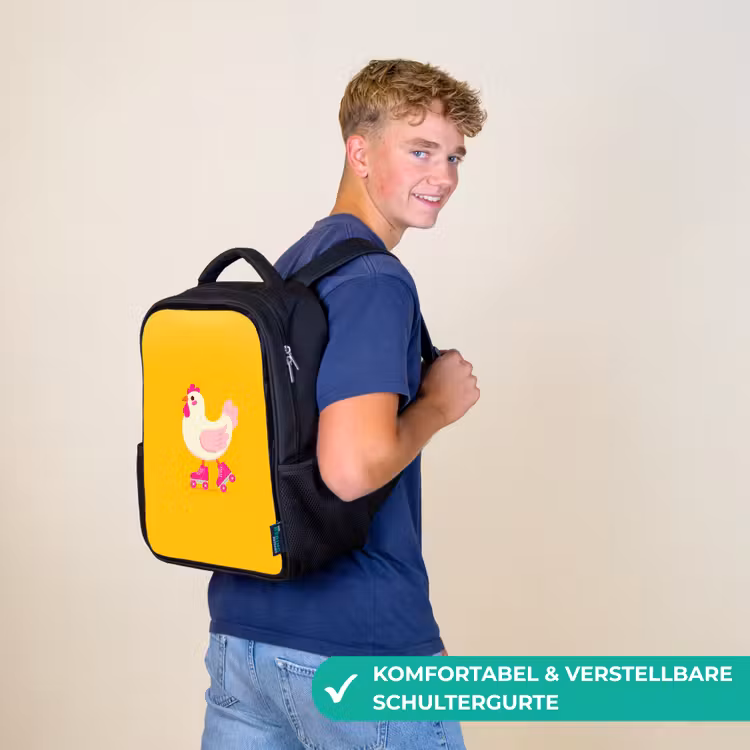 Kip - Rolschaatsen - Geel Rugzak - Zwart middel -sfeer9_DE