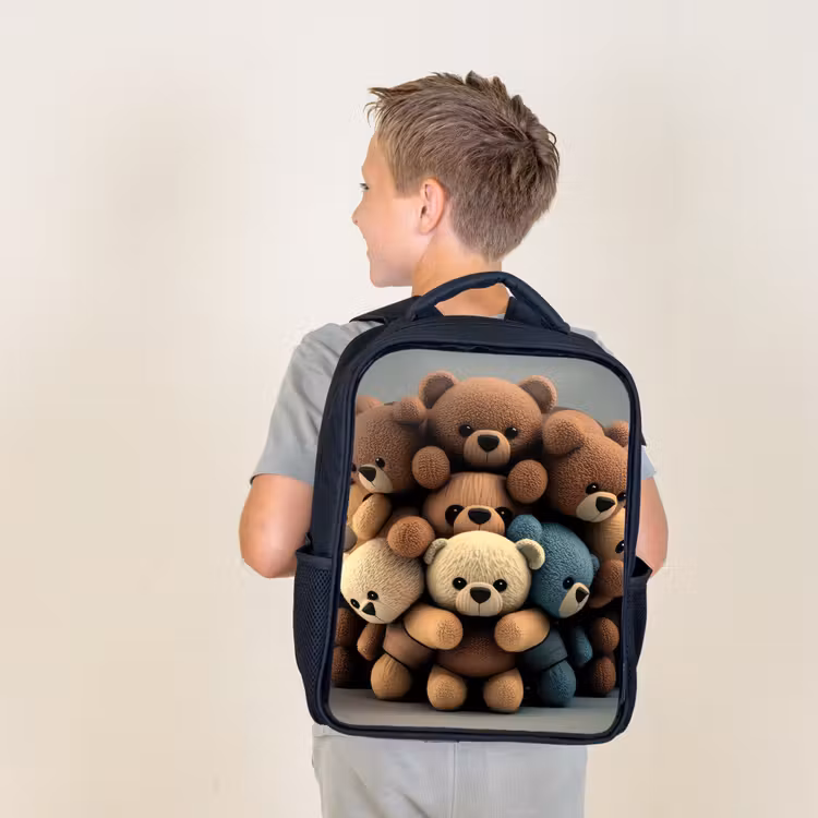 Knuffelberen Rugzak - Zwart middel -sfeer2