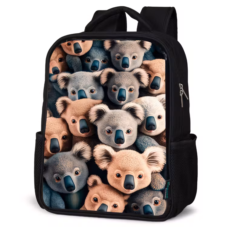 Koala Kapriolen Rugzak - Zwart middel -schuin