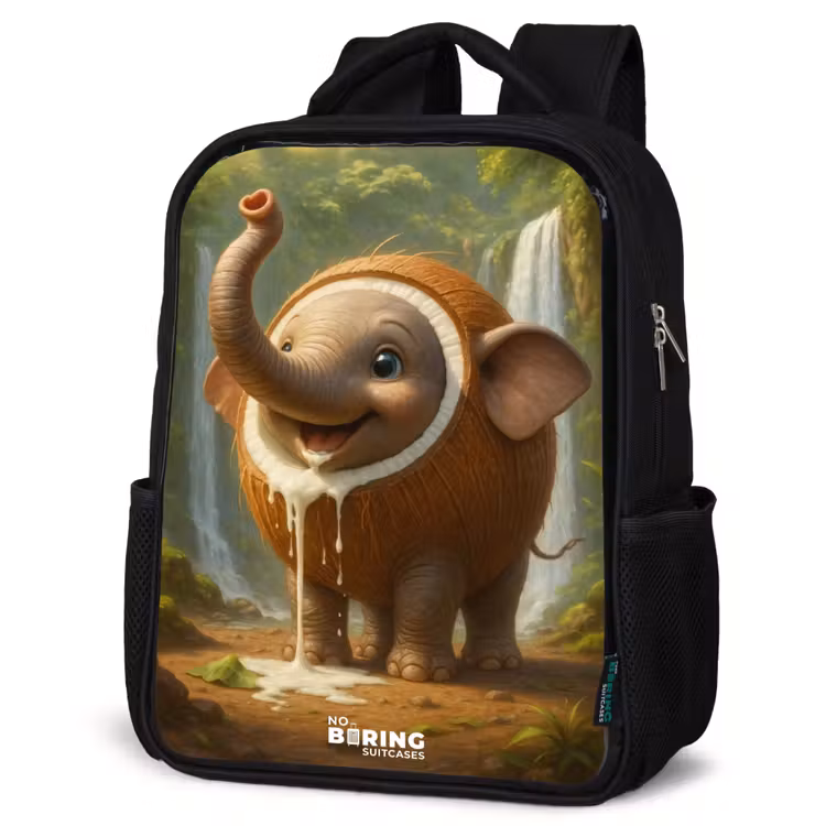 Coconote Elephante Rugzak - Zwart middel -schuin