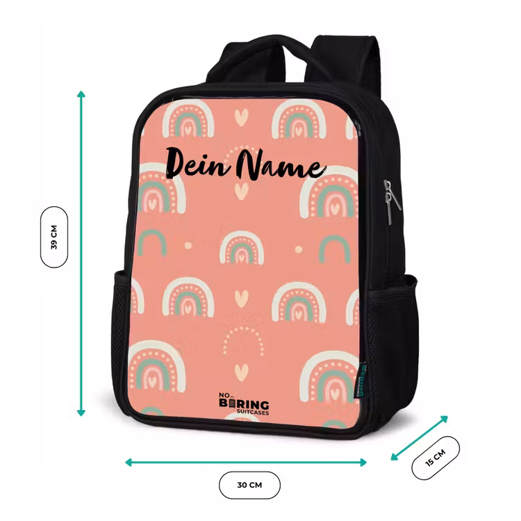 Koraal kleurenbogen Rugzak - Zwart middel -productfoto_formaten