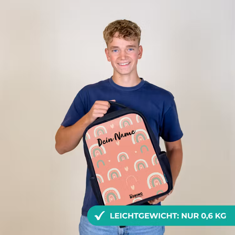 Koraal kleurenbogen Rugzak - Zwart middel -sfeer7_DE