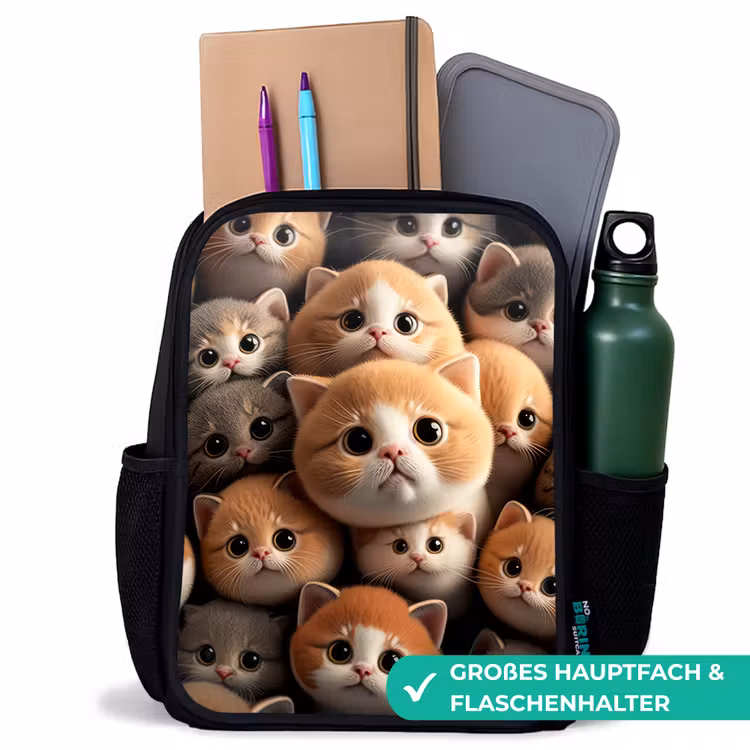 Knuffelkatjes Rugzak - Zwart middel -inhoud_DE