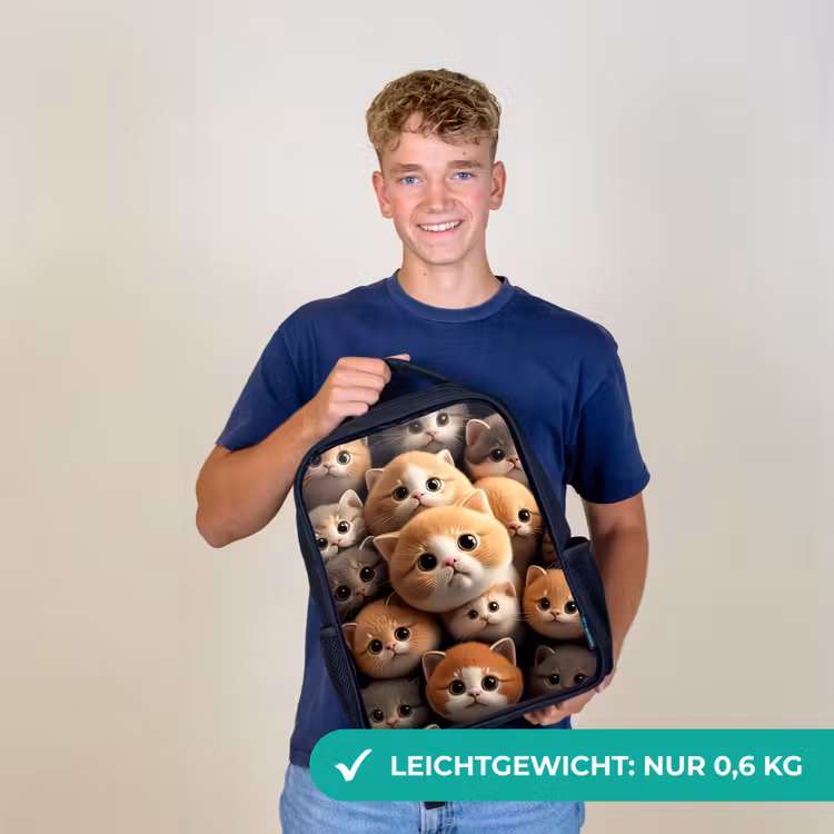 Knuffelkatjes Rugzak - Zwart middel -sfeer7_DE