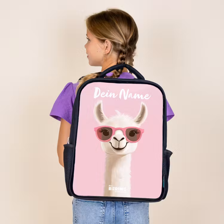 Lama - Wit - Zonnebril - Wimpers Rugzak - Zwart middel -sfeer5