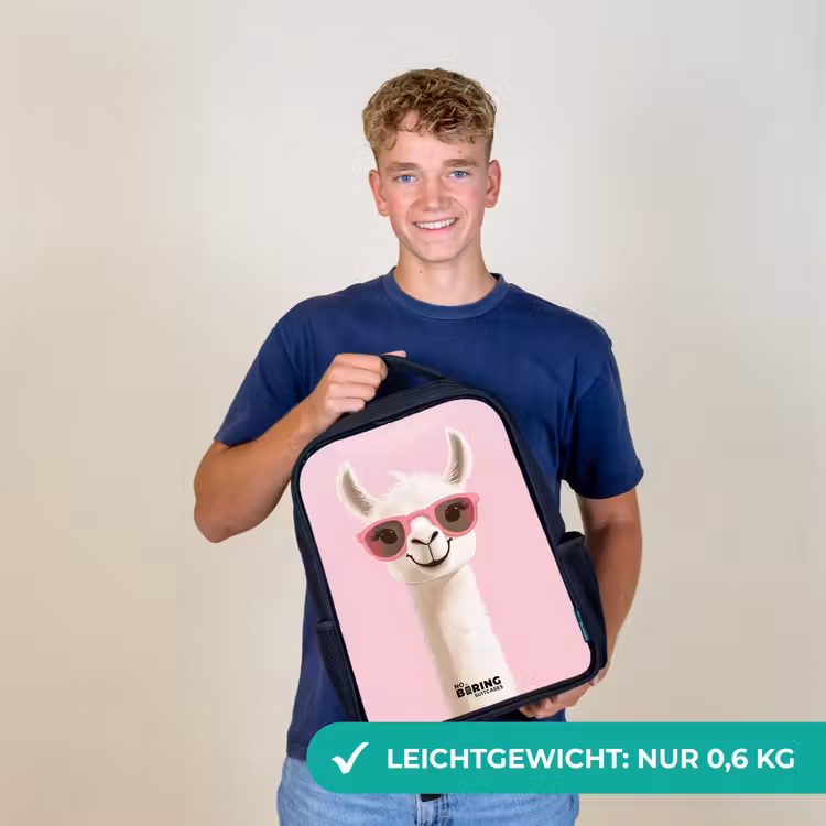 Lama - Wit - Zonnebril - Wimpers Rugzak - Zwart middel -sfeer7_DE