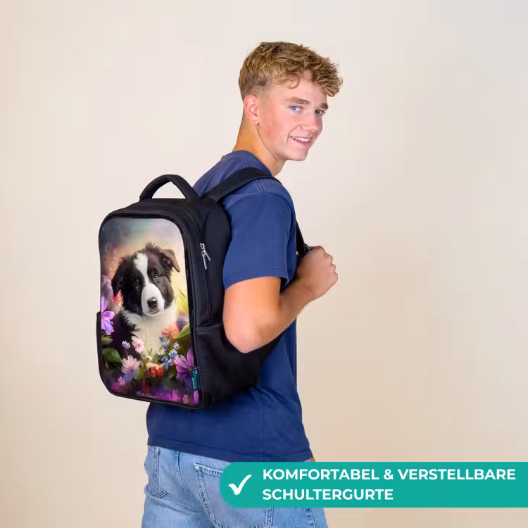 Lasse het Hondje Rugzak - Zwart middel -sfeer9_DE