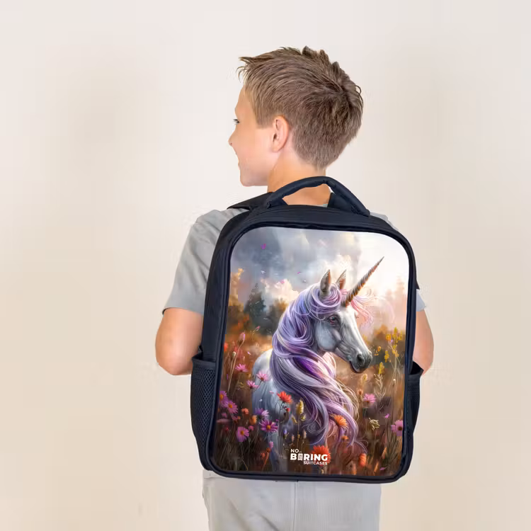 Lavendel lentehoorn Rugzak - Zwart middel -sfeer2