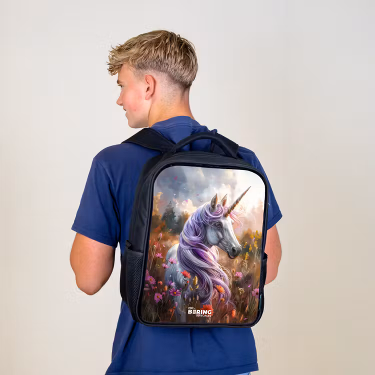 Lavendel lentehoorn Rugzak - Zwart middel -sfeer8