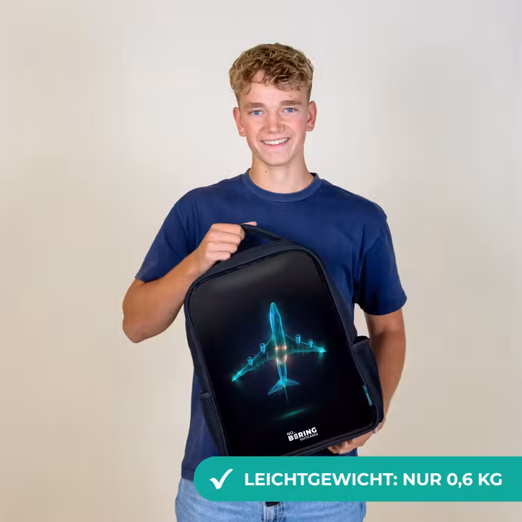 Lichtgevend vliegtuig Rugzak - Zwart middel -sfeer7_DE