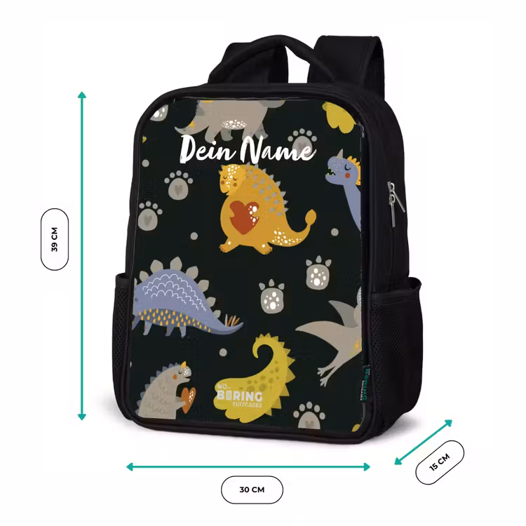 Liefdevolle dinosaurus Rugzak - Zwart middel -productfoto_formaten