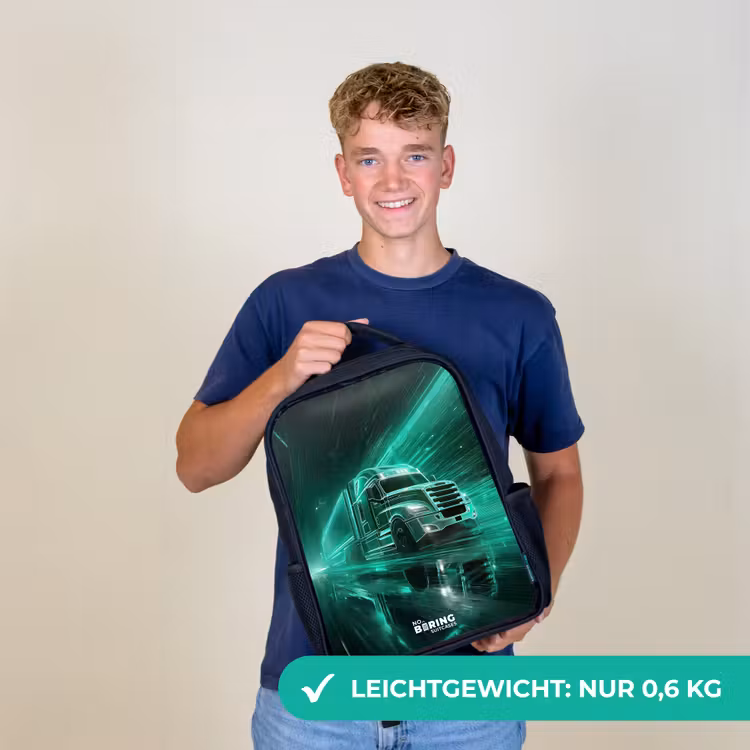 Vrachtwagen - Neon - Groen - Stad Rugzak - Zwart middel -sfeer7_DE