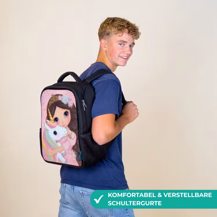 Meisje - Eenhoorn - Glitter Rugzak - Zwart middel -sfeer9_DE