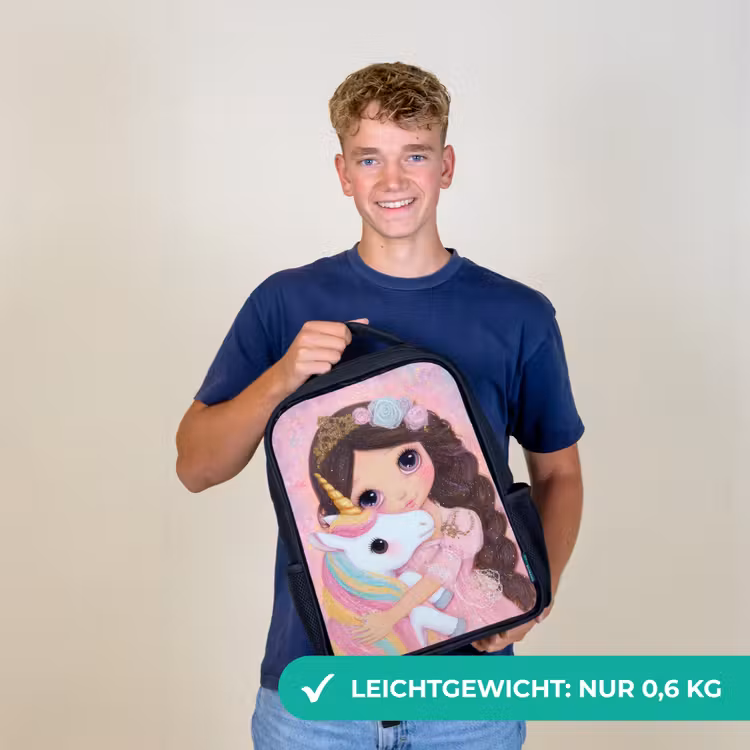 Meisje - Eenhoorn - Glitter Rugzak - Zwart middel -sfeer7_DE