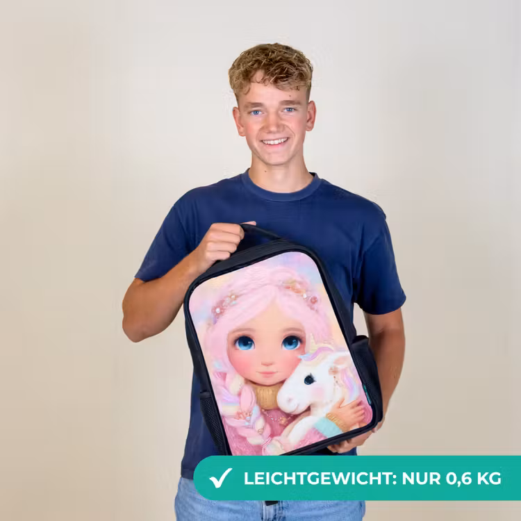Meisje - Eenhoorn - Roze Rugzak - Zwart middel -sfeer7_DE