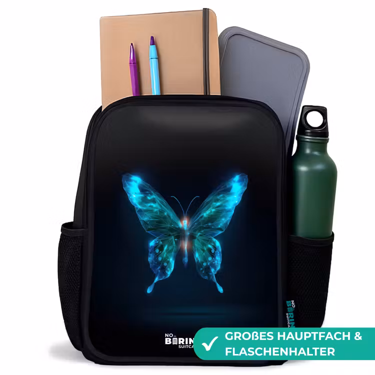 Magische digitale vlinder Rugzak - Zwart middel -inhoud_DE