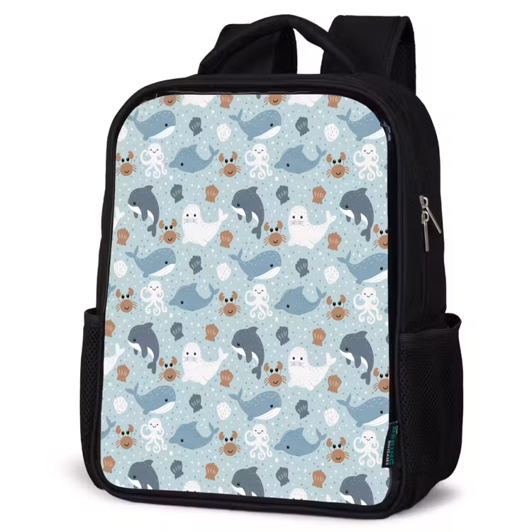 Oceaan - Walvis - Zeehond - Krab Rugzak - Zwart middel 861 -schuin