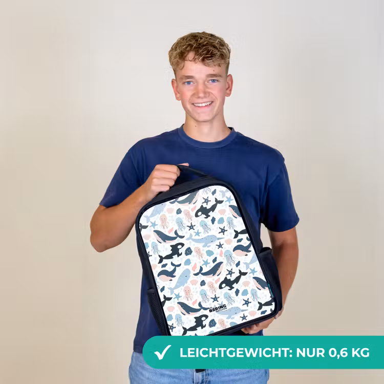 Oceaan dieren kleurrijk Rugzak - Zwart middel -sfeer7_DE
