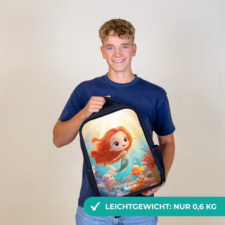Zeemeermin - Vissen - Koraal Rugzak - Zwart middel -sfeer7_DE