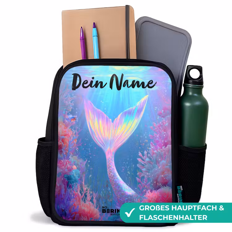 Zeemeermin - Koraal - Water Rugzak - Zwart middel -inhoud_DE