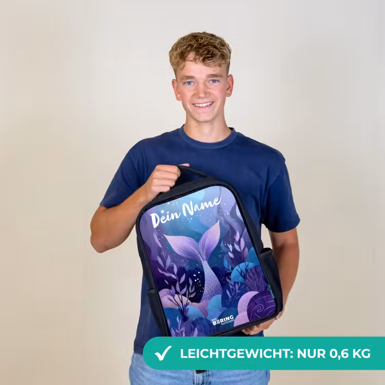 Zeemeermin - Onderwater - Paars - Blauw Rugzak - Zwart middel -sfeer7_DE