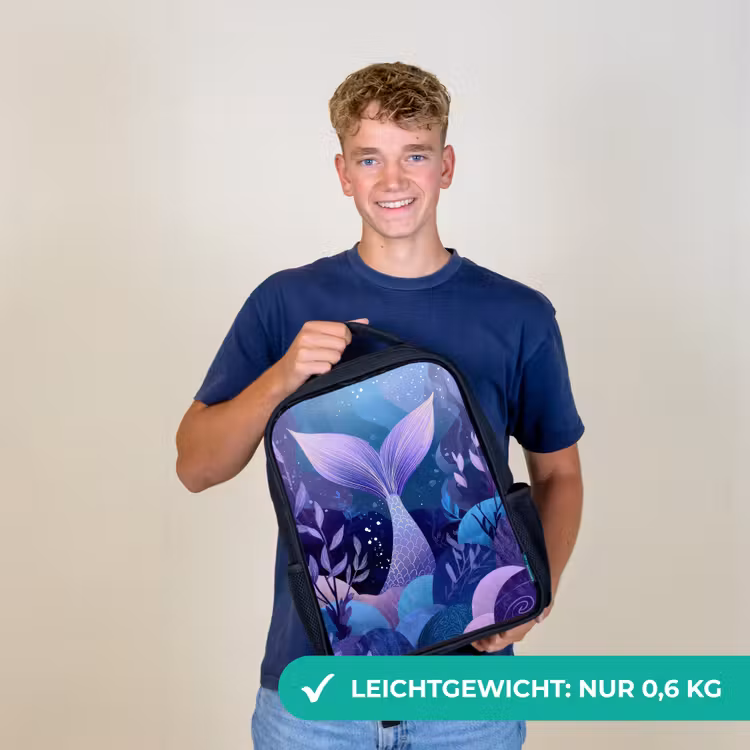 Zeemeerminnenstaart - Onderwaterplanten - Paars - Blauw Rugzak - Zwart middel -sfeer7_DE