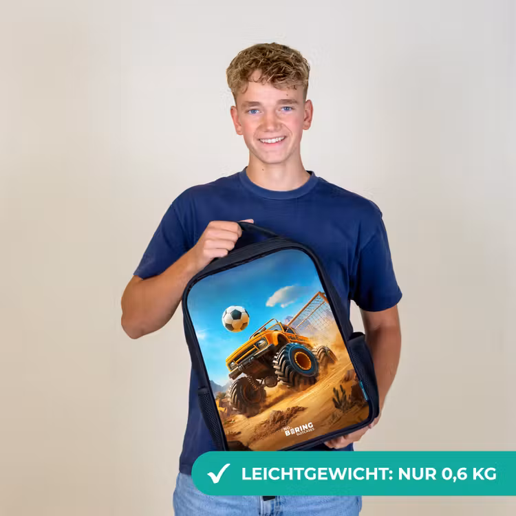 Monstertruck scoort goal in woestijnstadion Rugzak - Zwart middel -sfeer7_DE