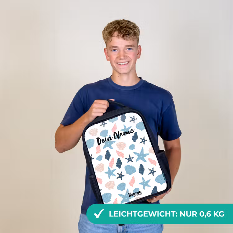 Schelpen patroon kleurrijk Rugzak - Zwart middel -sfeer7_DE
